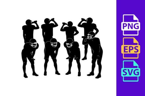 American Football Players in Various Pos: Bold Vectors for Dynamic Design