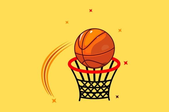 Basketball Shot Soaring Through the Hoop: Dynamic Vector Art for Modern Design