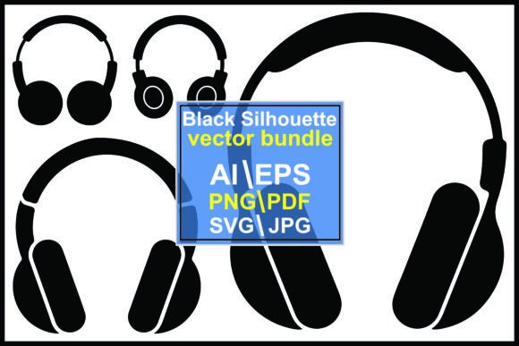 Black Silhouette Headphones: A Creative Asset for Modern Design