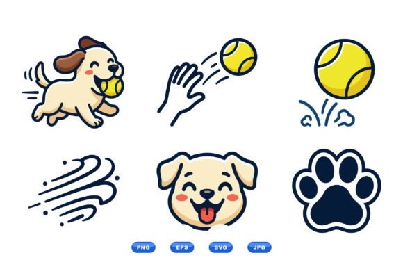 Playful Dog and Tennis Ball Svg: Capturing Joy in Vector Form