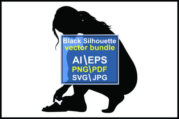 Silhouette of a Person Tying Shoelaces: A Minimalist Design Asset