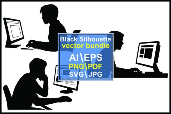 Silhouettes of People Working on Computers: A Designer's Go-To Asset