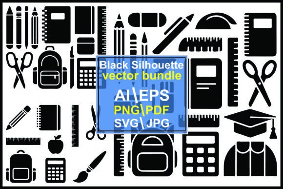 Silhouettes School Supplies Education: A Visual Toolkit for Modern Design
