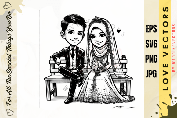 Weddingvectors - 11005426: A Typeface for Capturing Matrimony