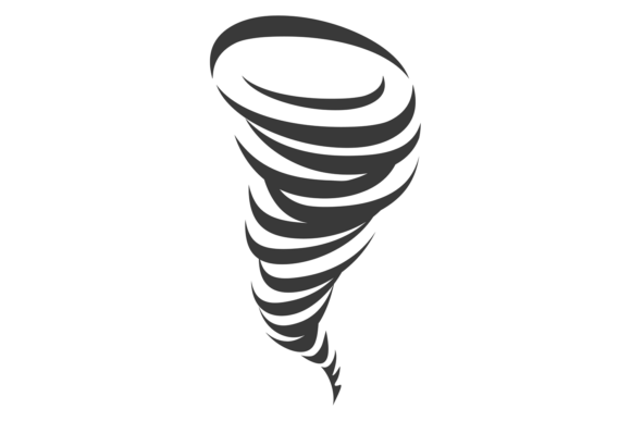 Wind Funnel Black Icon: Storm Spiral Motion Visuals